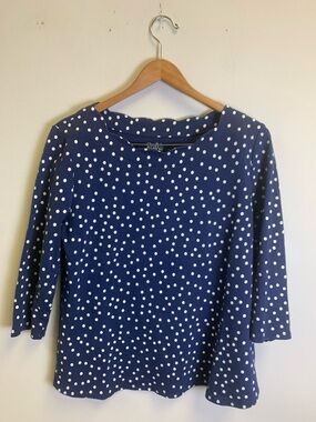 croft & barrow Navy Tee with Light Blue Logo Accent